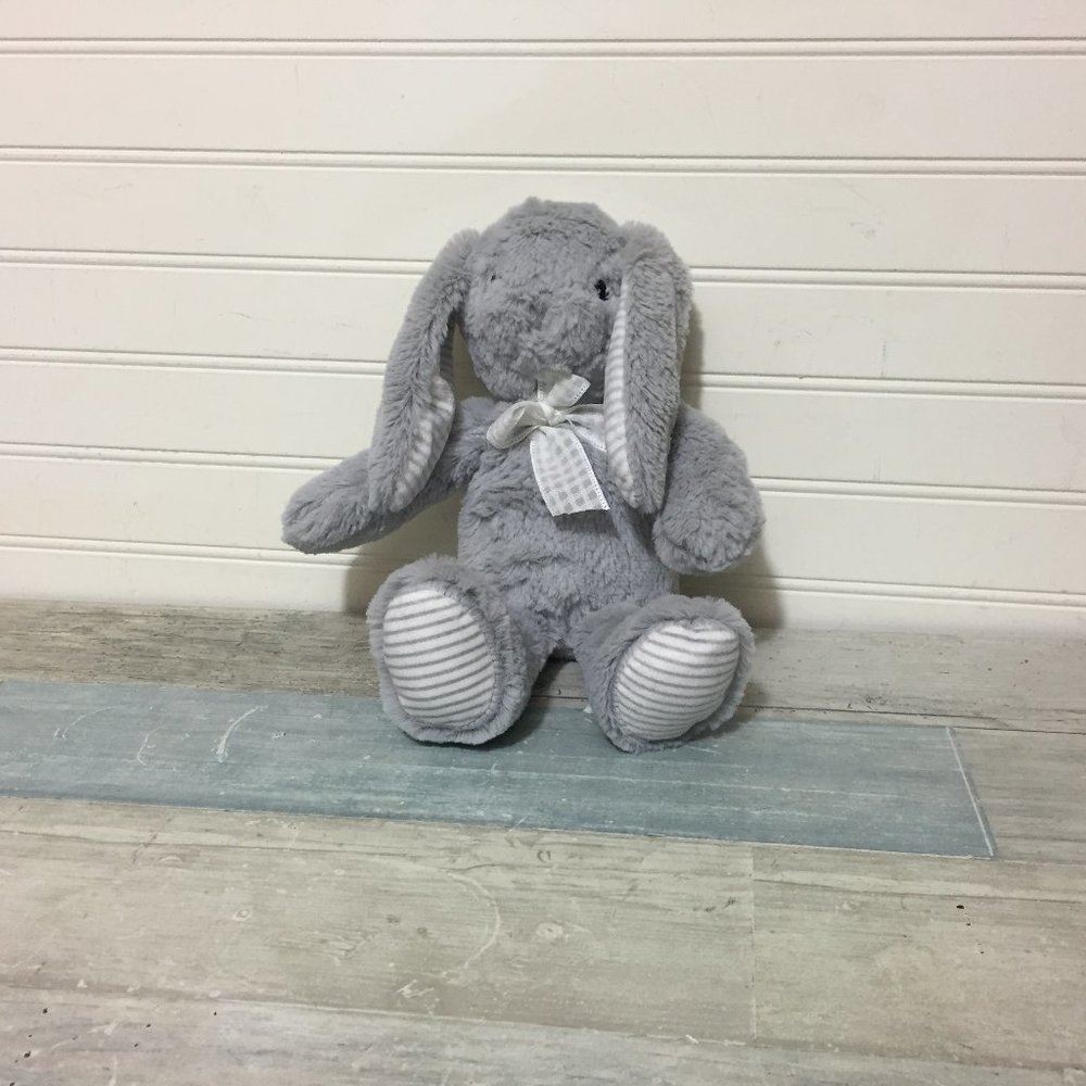 Burton + Burton Plush Gray Rabbit, Bunny 12" Soft, Stuffed Animal Toy